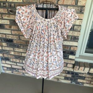Style & Co. Pink Tunic Top floral design size XL